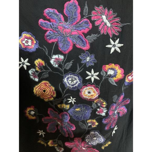 ARIAT Fringe Tunic Women's L Black Embroidered Boho Chic Native American Cowgirl - Picture 3 of 11